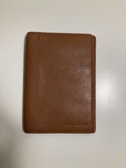 Authentic Coach Brown Leather Passport Holder Case & Wallet