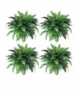 Artificial Ferns Outdoors Faux Boston Fern Bush 88 Long  4 PCS -NEW (2175/🏡)