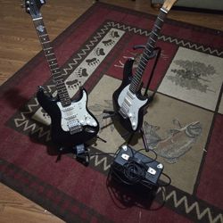 2 Electric Guitars With Amp For Sale $200