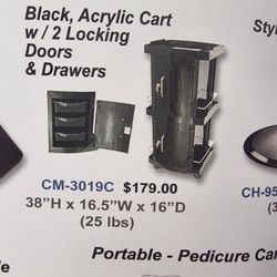 Acrylic Salon Cart With Locking Door