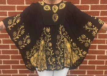 Bohemian Butterfly Black and Gold Blouse