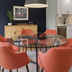 Glass Table And 6 Chairs Full Set 