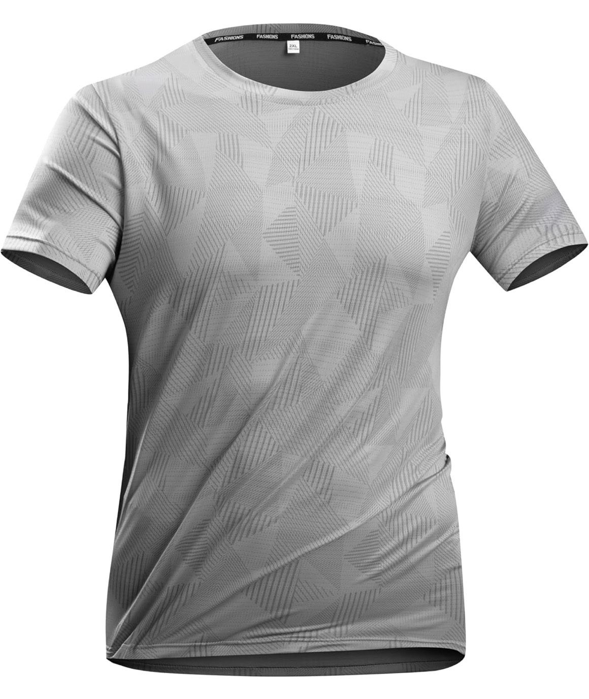 xl size Men's Quick Dry Athletic Performance T-Shirt Quick Dry Mesh Fabric Crew Neck Breathable