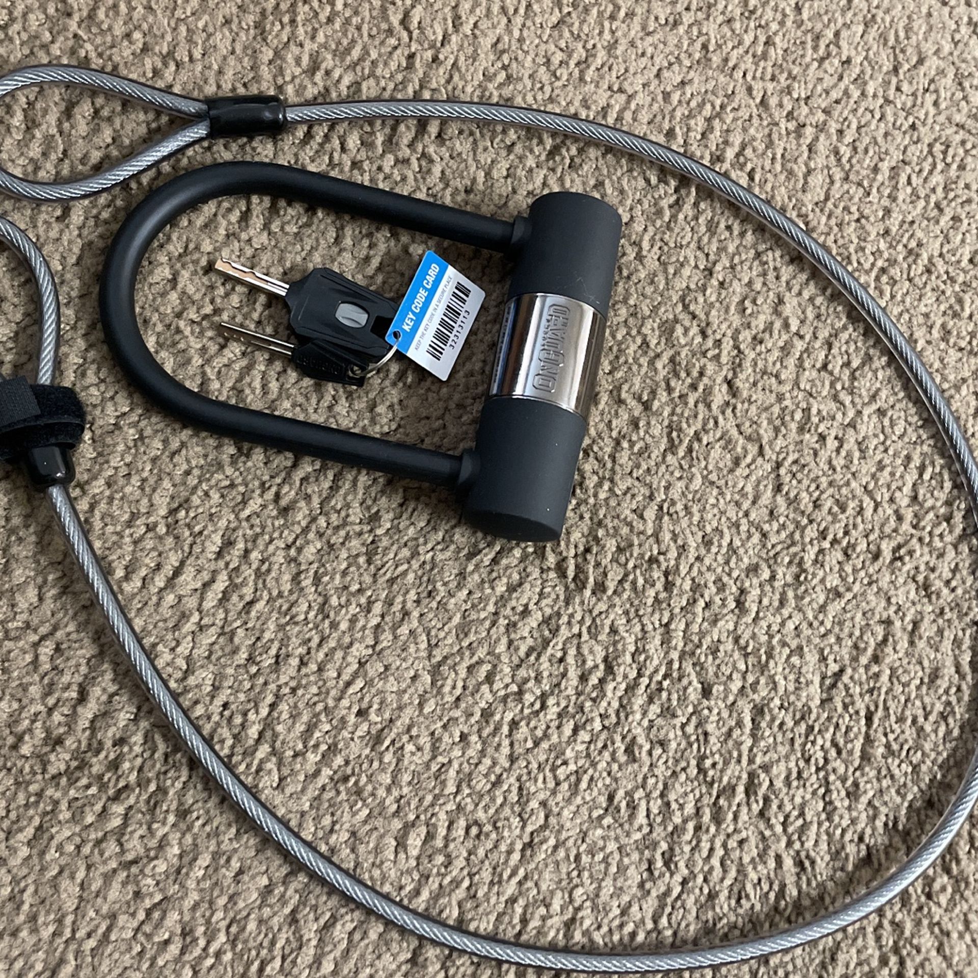 OnGuard Bike Lock With Keys And Cable Lock