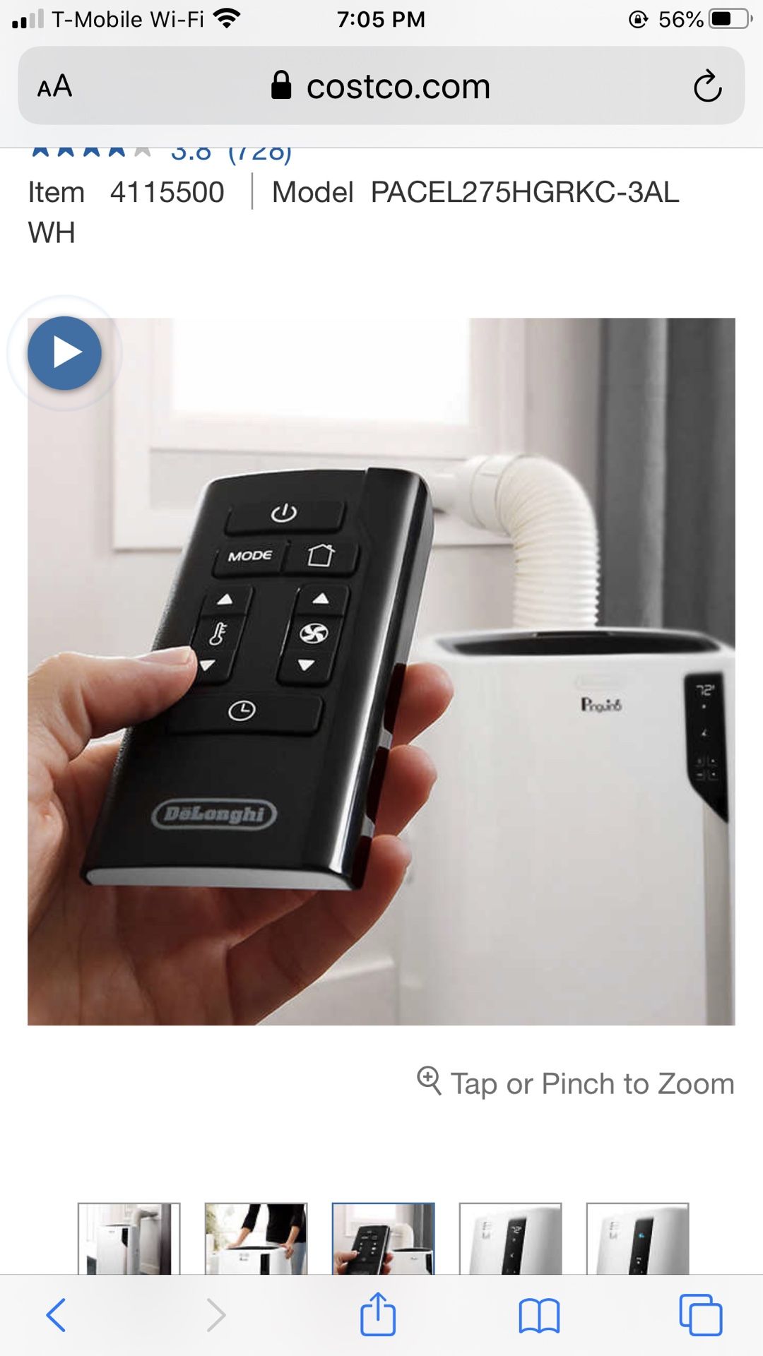 DeLonghi Pinguino 500 sq ft 4 in 1 All Season Use: Air Conditioner, Heater, Dehumidifier, Fan