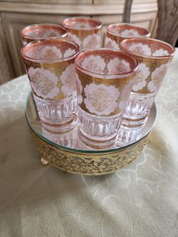 Set of six morrocan tea cups