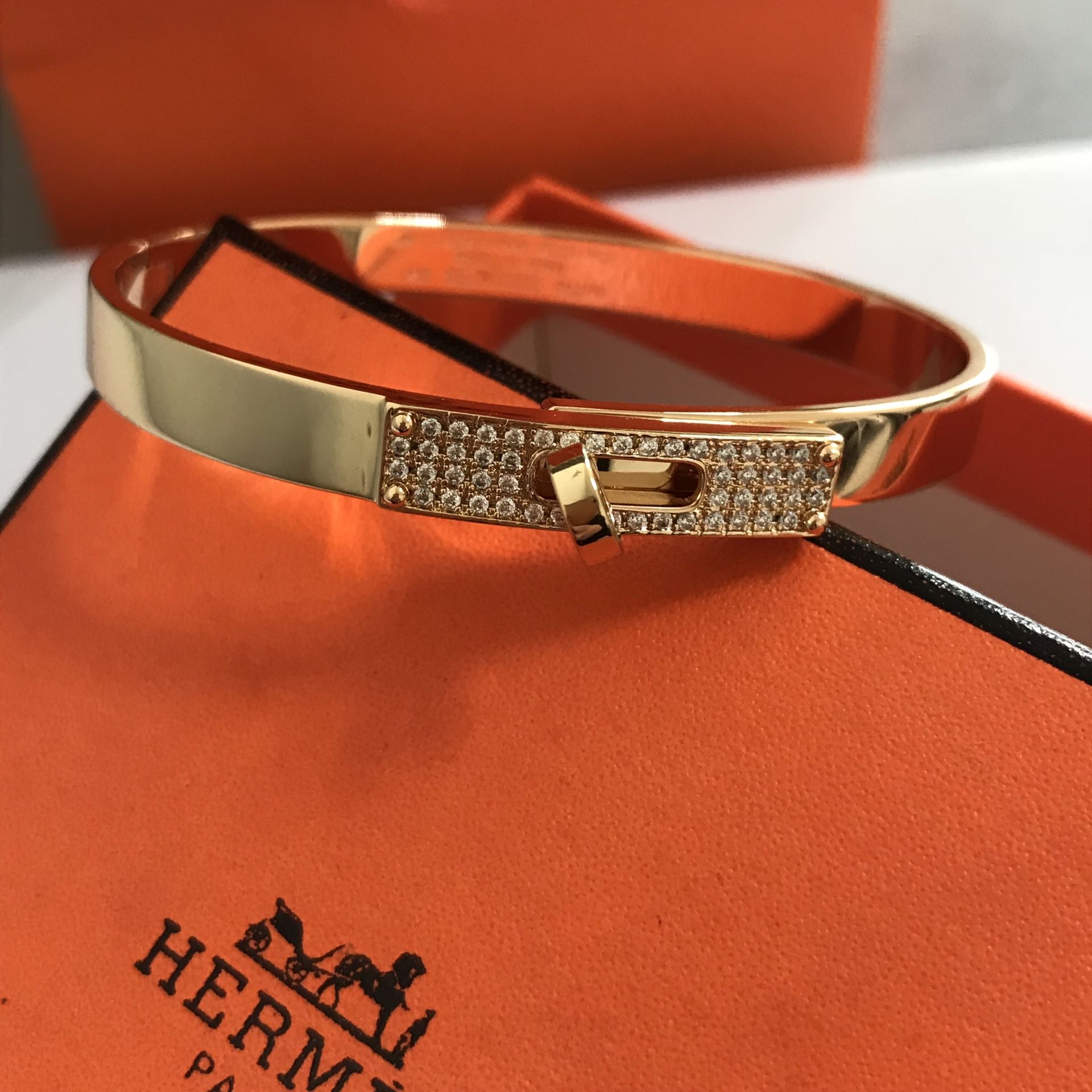 Authentic Hermes Rose Gold Diamond Bracelet