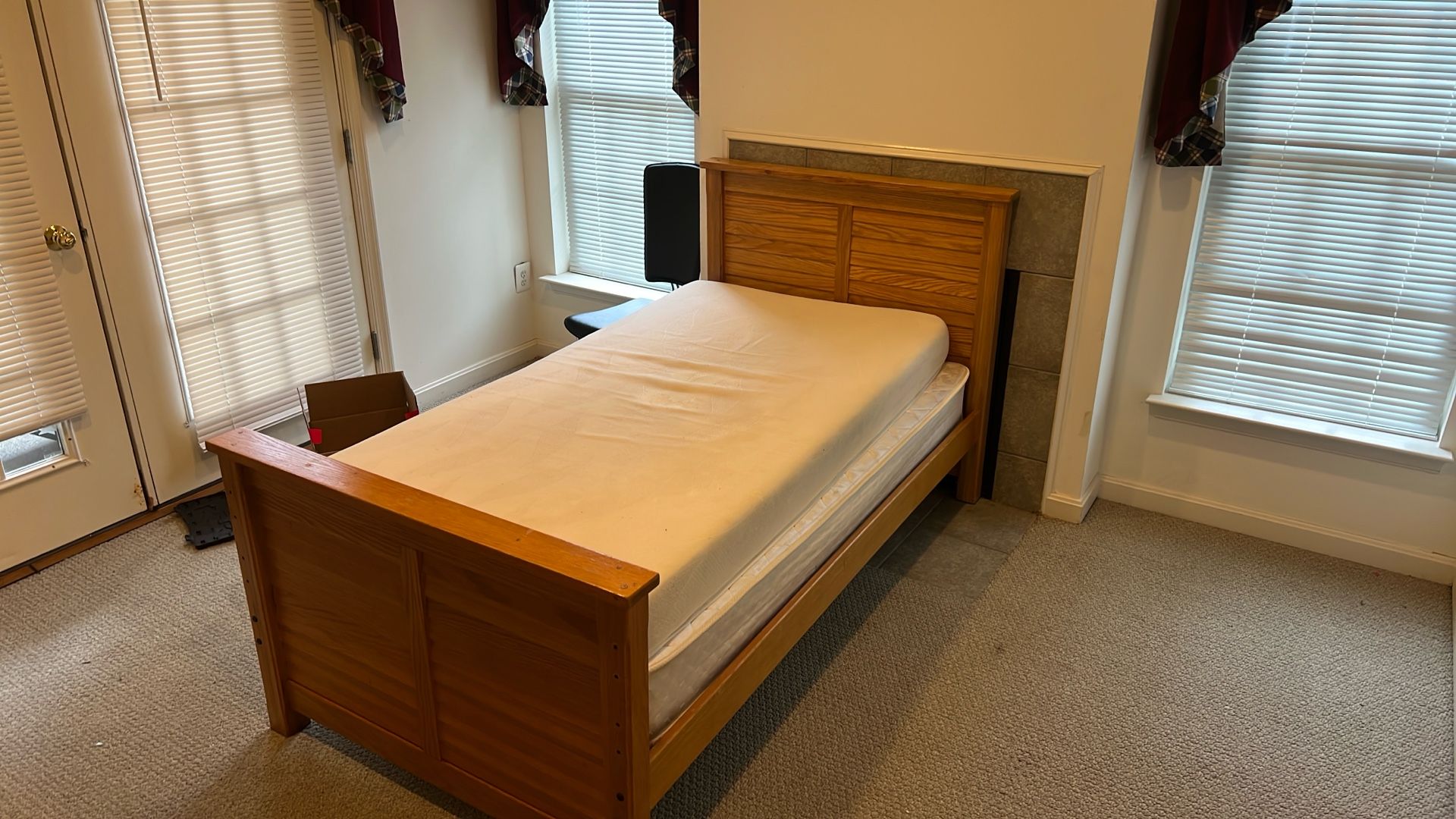 Bed frame and mattress with box