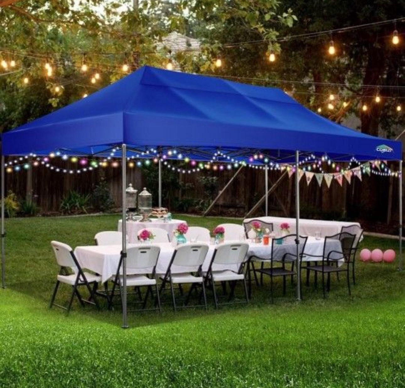 10x20' Easy Pop Up Canopy with Removable Sidewalls Waterproof Folding Wedding Party Tent Outdoor Black 