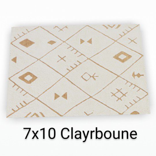 Brand New Clayborne Hand Tuffed Two Tones Diamond