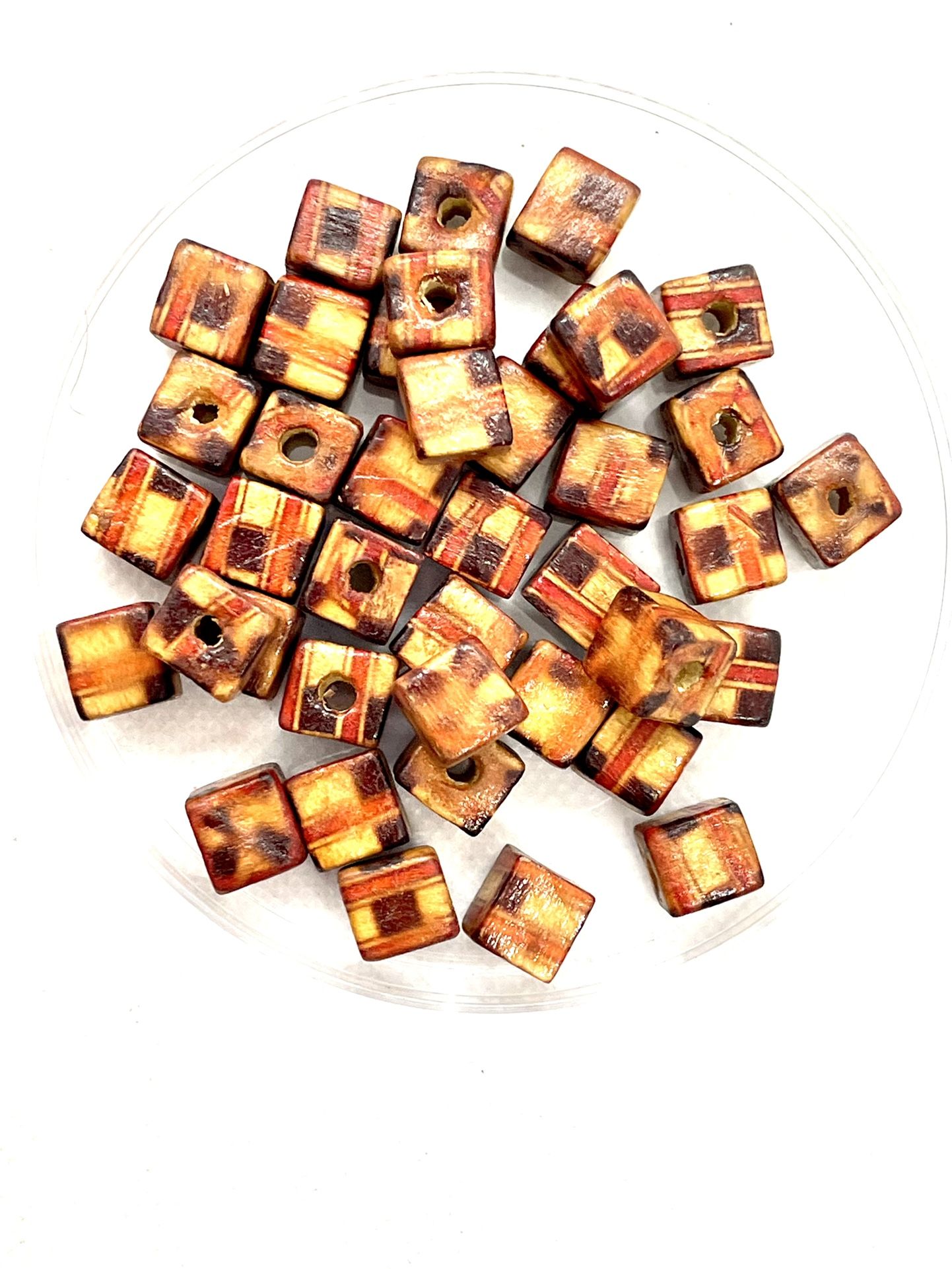 Lot Of Lightweight Mosaic Cubed Beads