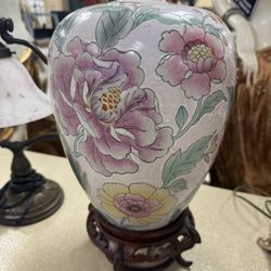 Vintage Chinese Hand Painted Porcelain Vase -  16”