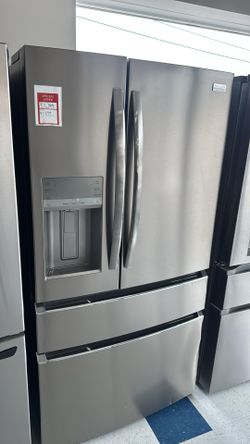 Gallery 36 in. 26.3 cu. ft. 4-Door French Door Standard Depth Refrigerator in Smudge-Proof Stainless Steel