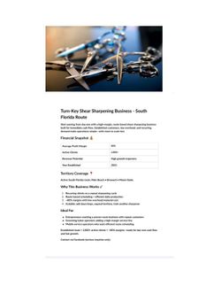 Turn key  shear sharpening and sales route