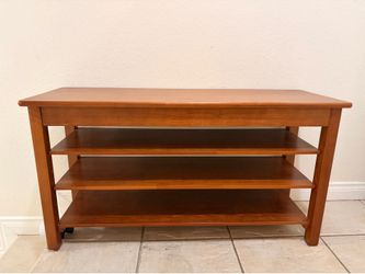 Solid Wood Shoe Rack with Hidden Storage