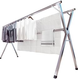 79" Clothes Drying Rack Heavy Duty Foldable Stainless Steel Laundry Garment Rack