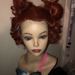 Red Space Buns Wig