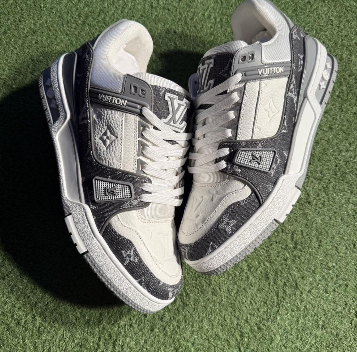 Louis Vuitton Trainers Monogram Denim Grey