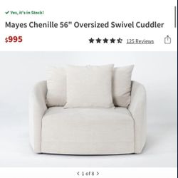 Oversized Swivel Cuddle Couch-LIVING SPACES
