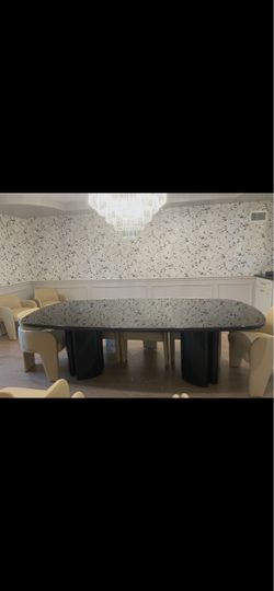 Brand new Black Lacquer Dining Room Table and 10 Chairs