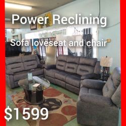 💥 Power Reclining Sofa Loveseat And Chair Set 