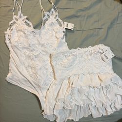 INTIMATELY Free People // NWT // Adella // White // Corset Top $60 & Bodysuit $110