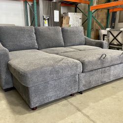 🏷WAREHOUSE CLEARANCE | Coddle Aria Fabric Sleeper Sectional Sofa, Gray💥 We Finance
