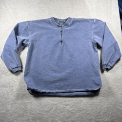 Vintage McIntosh & Seymour Men’s XL Blue Soccer Rugby Gear 1/4 Zip Sweater #2402