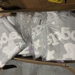 Grey Sp5der Hoodies