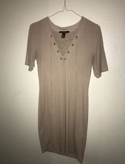Nude Bodycon Strappy Dress