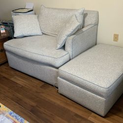 Oversized chair (chair & a half) and ottoman (Ethan Allen)