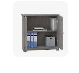 Brand new in box Bush Furniture Cabot Small Storage Cabinet With Doors, Modern Gray. Retails $200