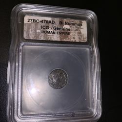 27BC-476AD Bi Nummus ICG-Genuine Roman Empire Coin