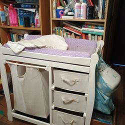 Wooden Changing Tables With Clothes Draws And Changing Accessory Holder  And Wipes Warmer