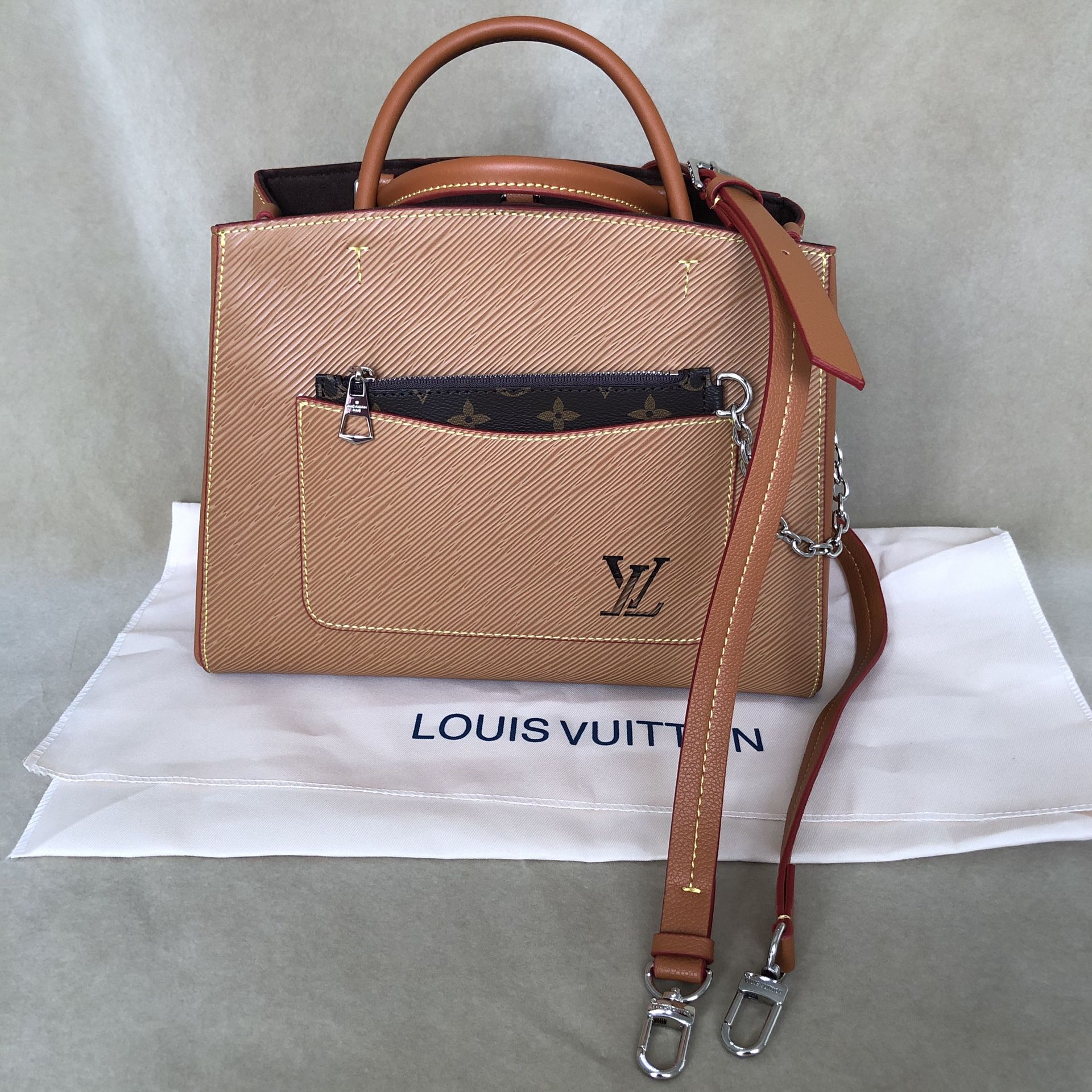 Louis Vuitton Marelle BB Tote Bag Epi Caramel Brown Shoulderbag with  Detachable Zipper for Sale in Midland, TX - OfferUp