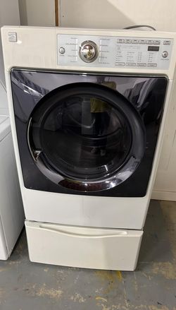 Kenmore Elite Front Load Dryer w/ Pedestal – White, Sanitize Cycle