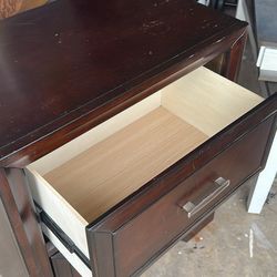 Dark Wood 2 Drawer Nightstand