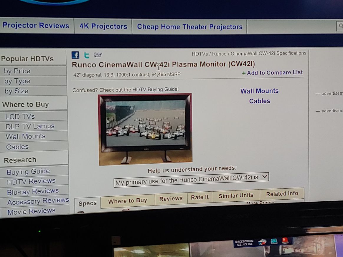Plasma monitor 42 inch have two