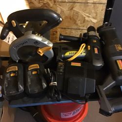 Good used Craftsman 18v Professional Series reciprocating saw,circular Saw and drill set