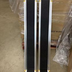 Goplus Wheelchair Ramp, Adjustable Portable Aluminum Ramps with Non-Skid Surface for Home Steps Stairs Doorways, 4' / 6'/ 7' Telescopic Handicap Ramp 