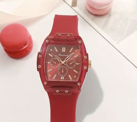 Elegant Red Wrist Watch