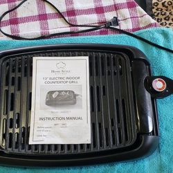 Home-Style Kitchen 13" Indoor Countertop Electric Grill Nonstick