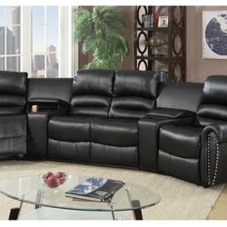 Black Motion Sectional Sofa (Free Delivery)
