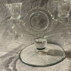 Vintage Imperial Clear Glass Candle Holders