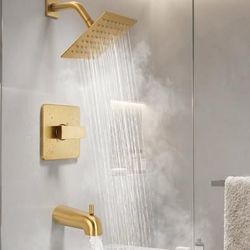 Replacement for Delta Shower Trim Kit 14 Series Brushed Gold Shower Head and Handle Set
