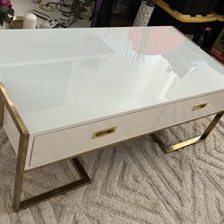 Coffee white glass table