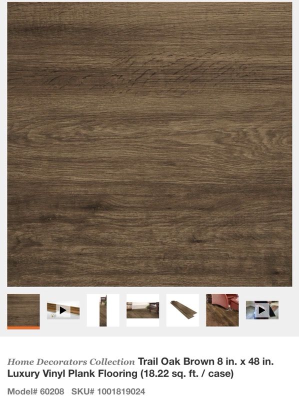 Home Decorators Collection Trail Oak Brown 8 in. x 48 in. Luxury Vinyl Plank Flooring