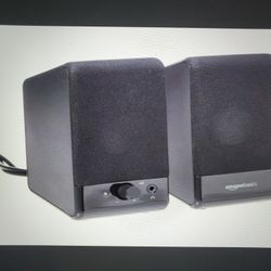 Amazon Basics USB-Powered Computer Speakers For PC/Laptop Volume Control Black