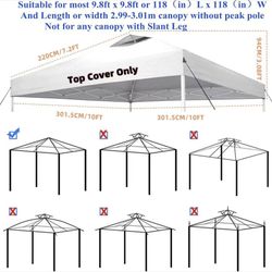 Heavy Duty Thick Canopy Top Replacement Waterproof UV Resistant – Cubierta de Carpa Reforzada Impermeable Resistente al Sol