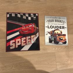 Disney Cars Lightning McQueen & Mater Wall Signs